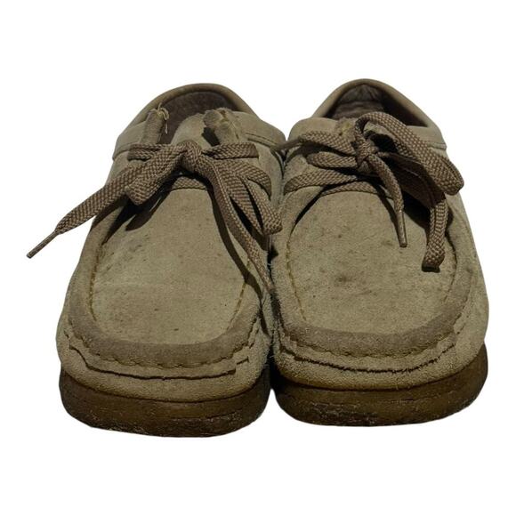 Clarks Originals Wallabee Style Moc Toe Beige Suede Womens Size 7.5 Casual Shoes - Picture 2 of 9